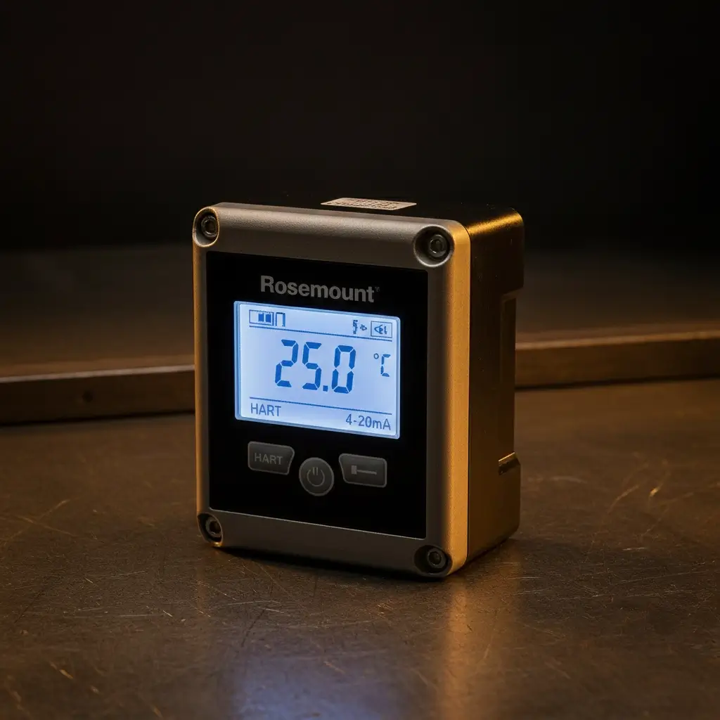 Head-mounted temperature transmitter