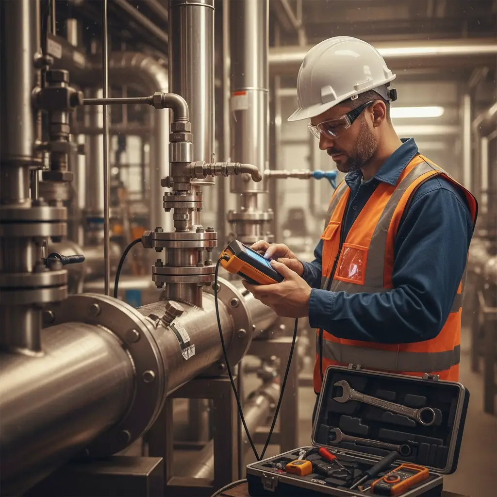 Technician performing preventive maintenance