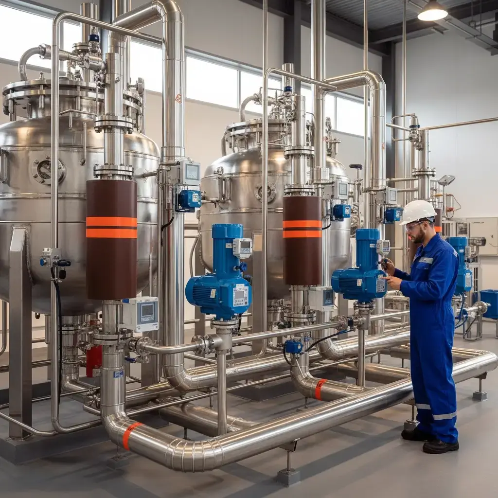 Chemical processing plant with precision instruments